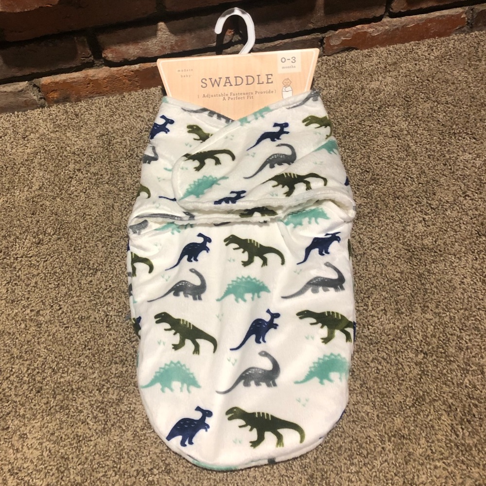 NWOT Dinosaur velcro swaddle